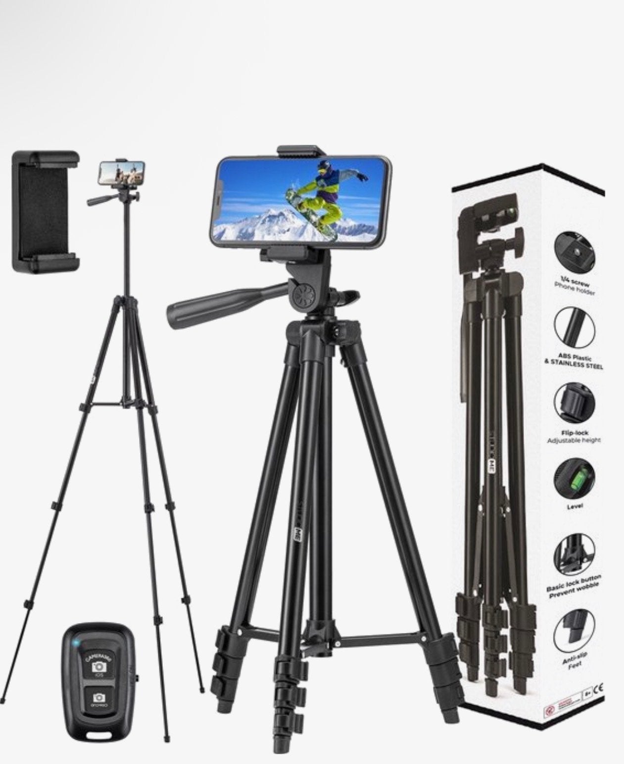 Nieuw standaard statief voor telefoon en camera, Overige merken, Met waterpas, Nieuw, 125 tot 150 cm
