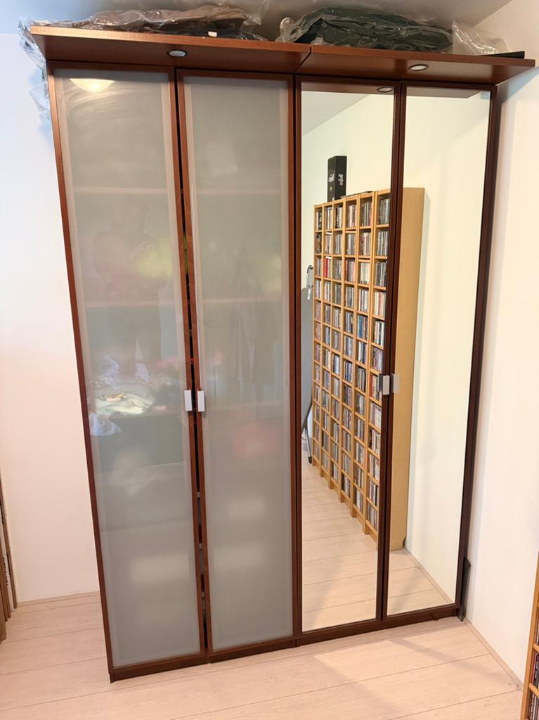 2x Ikea kasten Hopen bruin, 200 cm of meer, 50 tot 100 cm, Zo goed als nieuw, 25 tot 50 cm