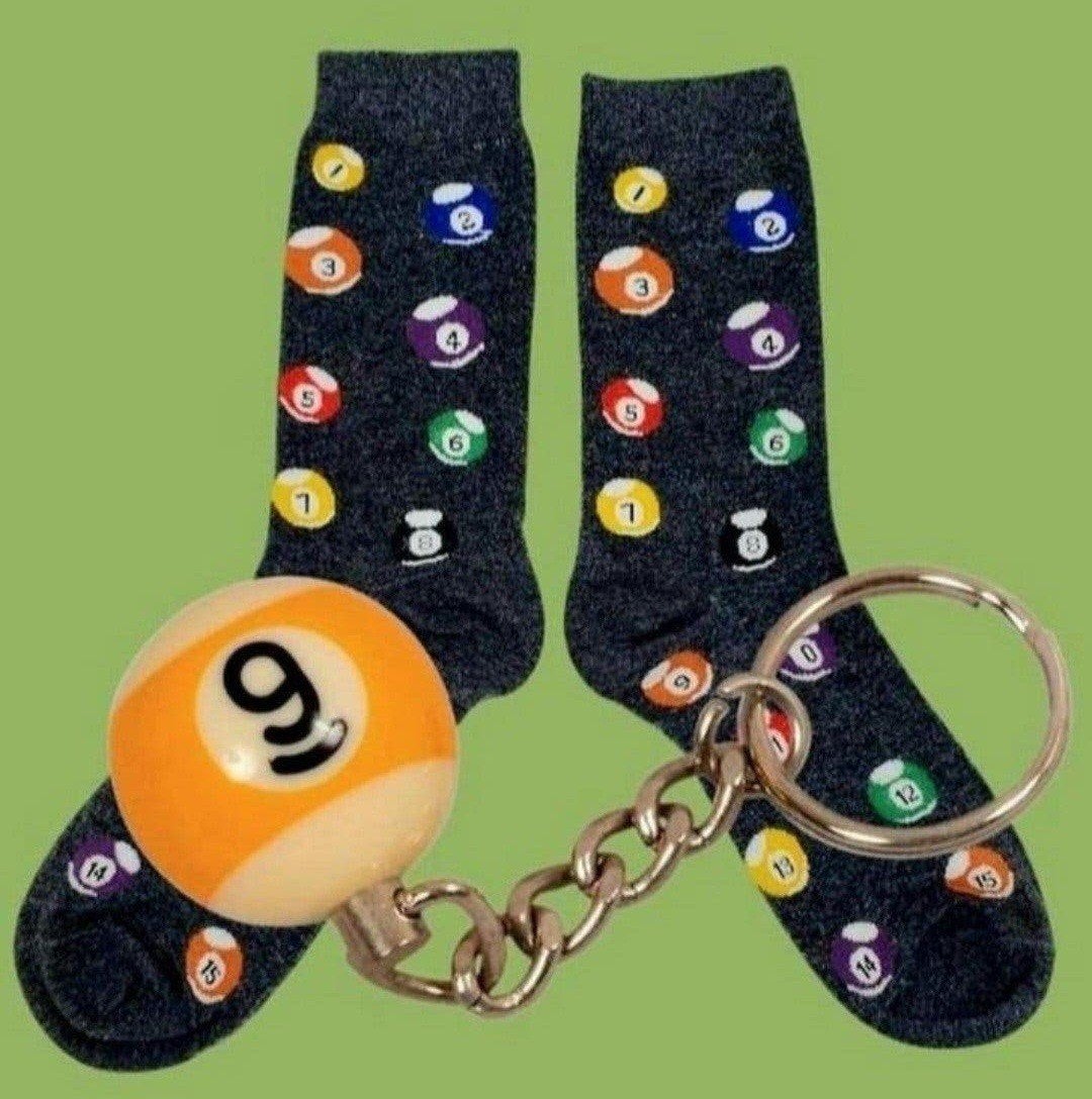 POOLBILJART SOKKEN + SLEUTELHANGER POOL BALL, Ophalen of Verzenden, Nieuw