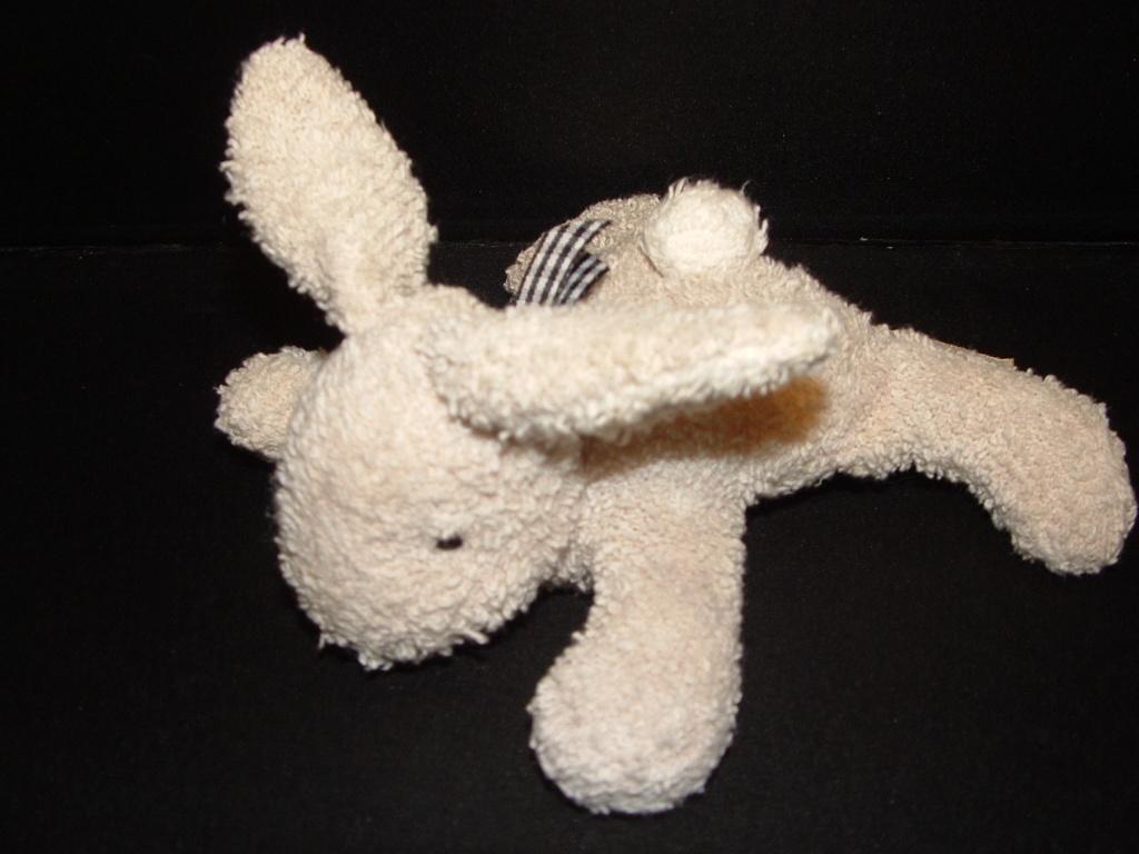 NOUKIES KONIJN KLEIN BADSTOF LIGGEND BEIGE/WIT MET, Kinderen en Baby's, Speelgoed | Knuffels en Pluche, Verzenden, Nieuw, Overige typen