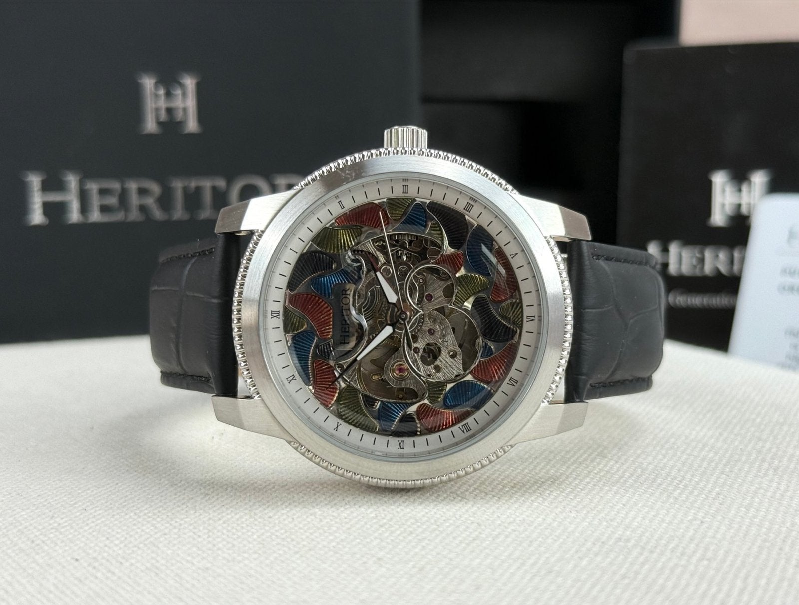 Heritor Emmanuel Automatisch - Skeleton Wijzerplaat, Sieraden, Tassen en Uiterlijk, Horloges | Heren, Overige merken, Leer, Staal