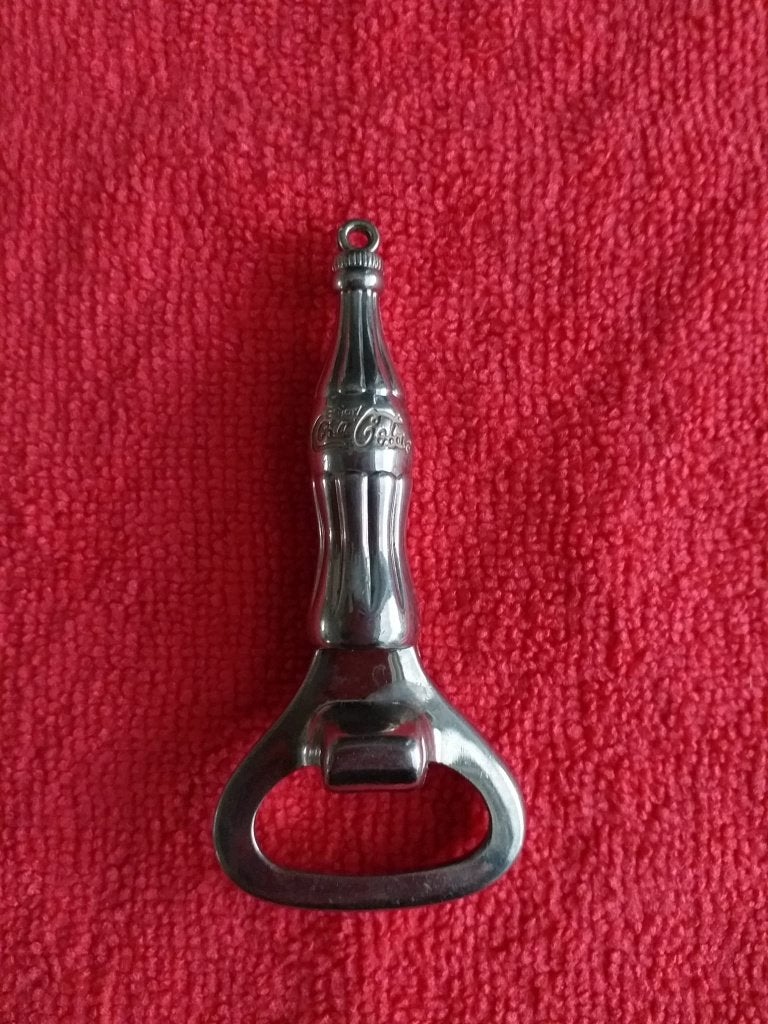 Coca Cola flesopener. Chroom., Verzamelen, Ophalen of Verzenden, Gebruikt, Gebruiksvoorwerp