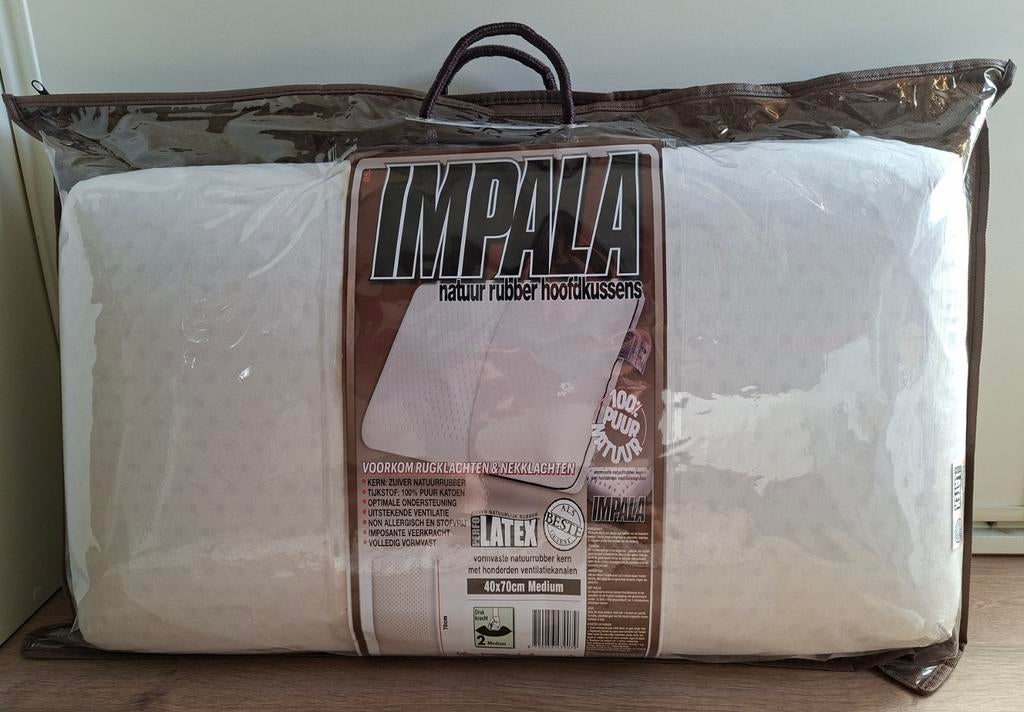 Nieuw latex hoofdkussen 40x70 medium - Impala Natuur rubber, Eenpersoons, Wit, Nieuw, Ophalen of Verzenden
