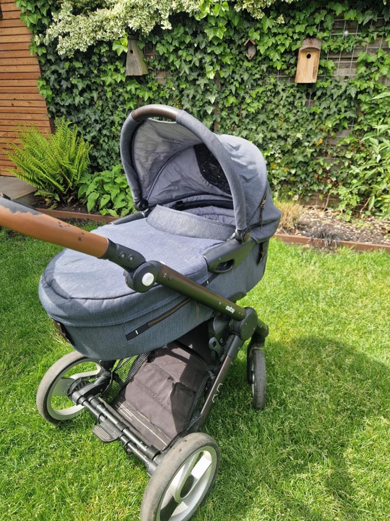 Mutsy kinderwagen denim look, Ophalen, Gebruikt, Combiwagen, Mutsy