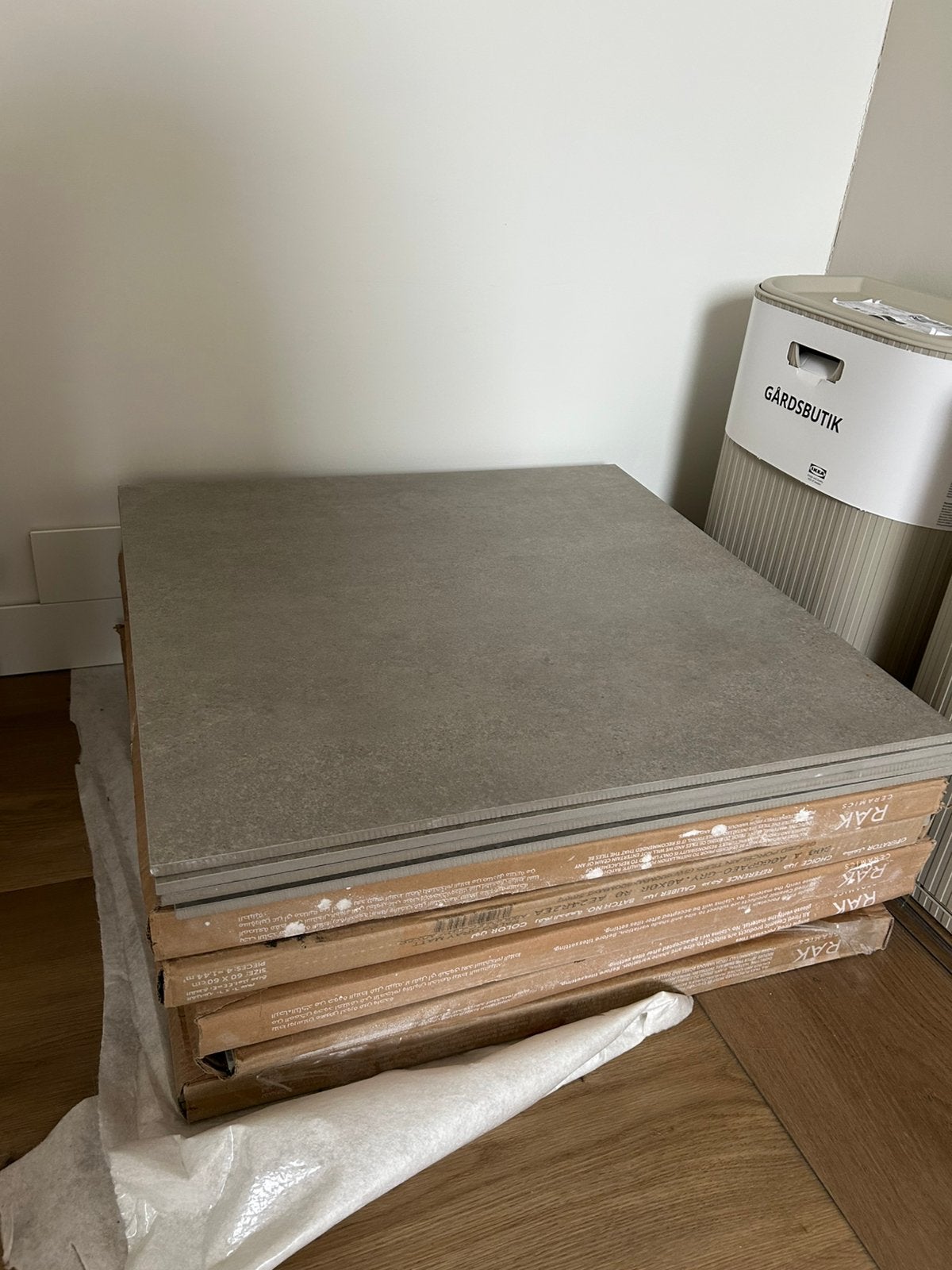 Rak Ceramics Paleo 60x60 tegel 8,64m2, Ophalen, 30 cm of meer, Steen of Klei, 50 tot 150 cm