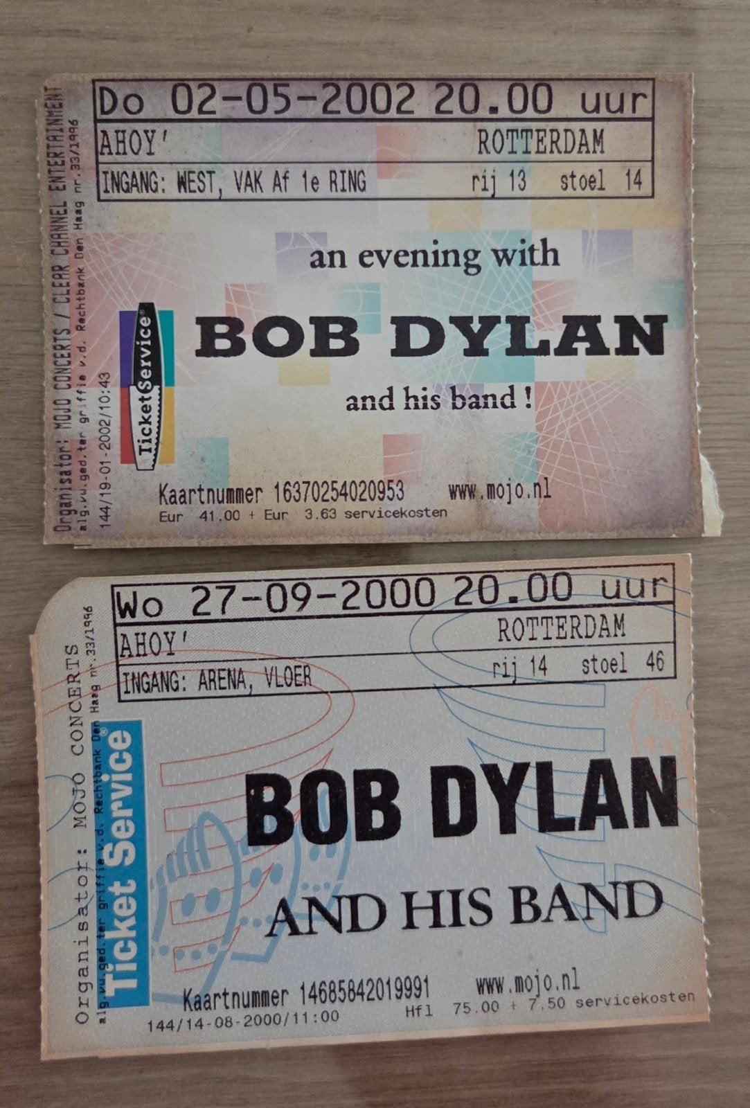 bob Dylan concertkaartjes 2000/2002, Twee personen