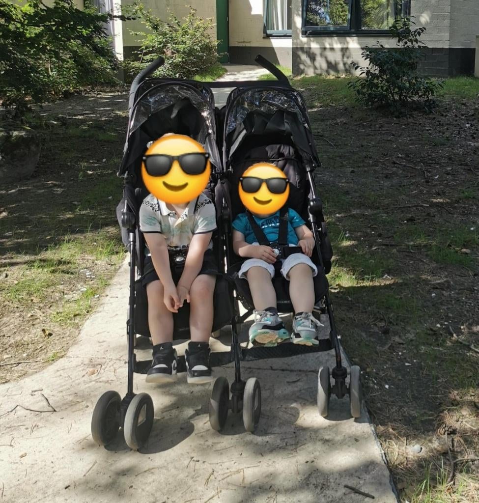Mclaren twin techno tweelingbuggy, Kinderen en Baby's, Buggy's, Ophalen, Gebruikt, Maclaren, Verstelbare rugleuning