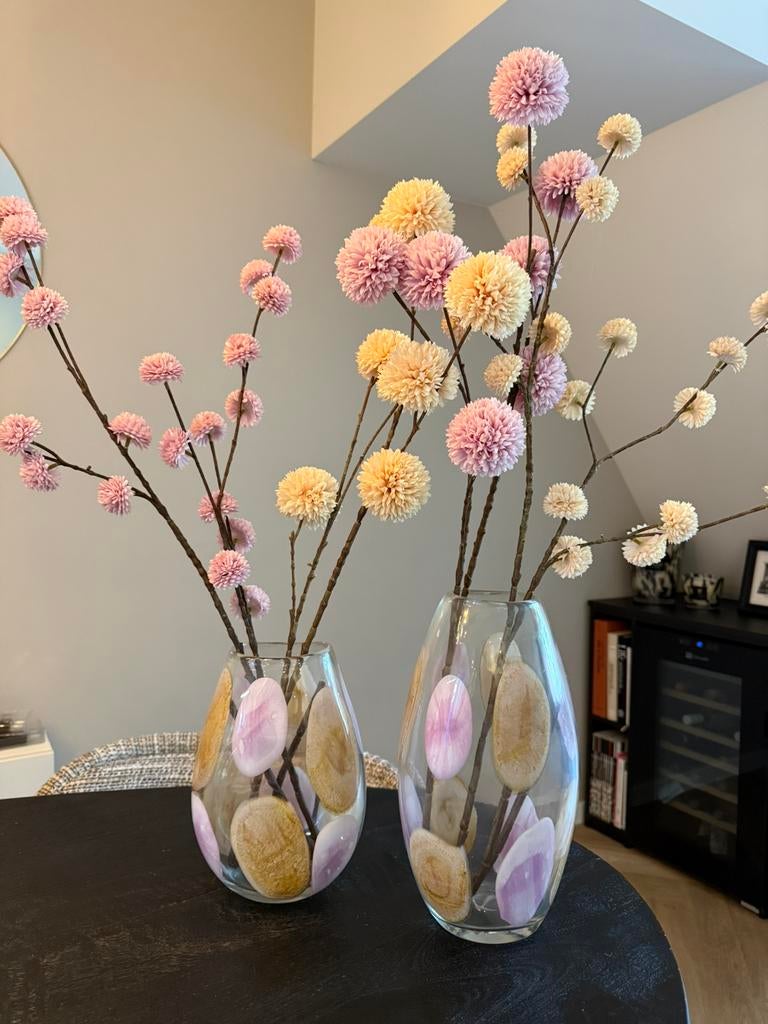 Kunstbloemen met vazen J-Line, Huis en Inrichting, Woonaccessoires | Droogbloemen, Ophalen of Verzenden, Zo goed als nieuw