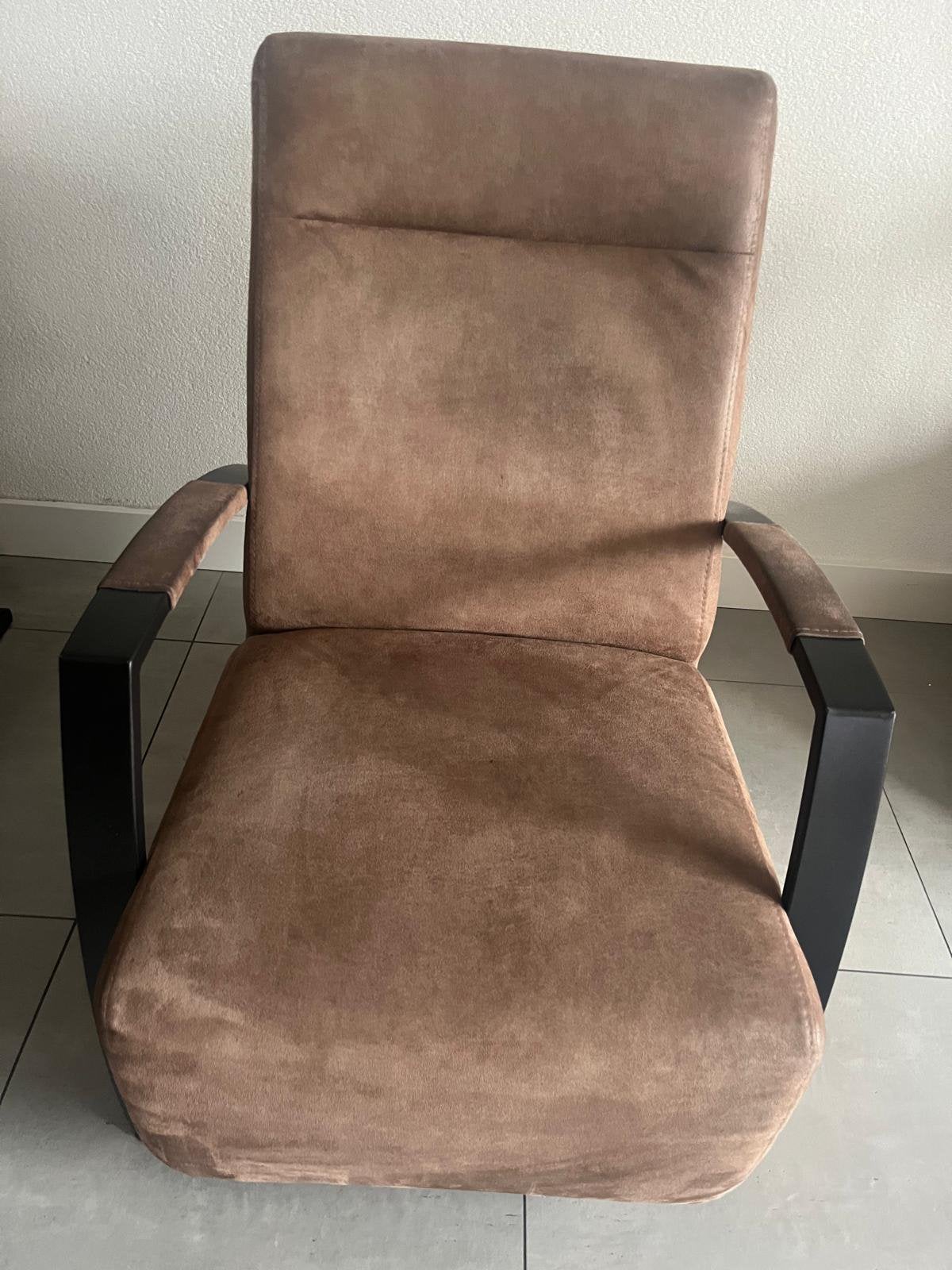 zeer nette Fauteuil  gekocht bij Van Bommel in de Cruqius, Ophalen, Minder dan 75 cm, Leer, Zo goed als nieuw