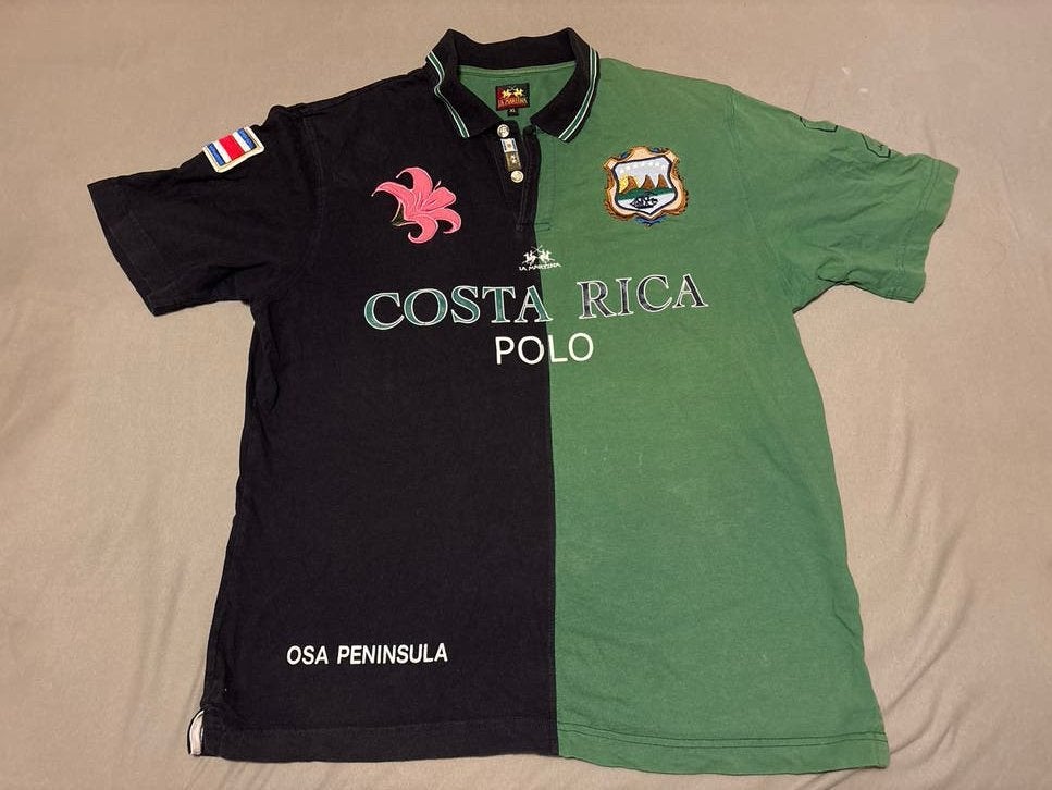 La Martina Costa Rica Polo Shirt - Zwart/Groen, Ophalen of Verzenden, Gedragen, Maat 56/58 (XL), Meerkleurig