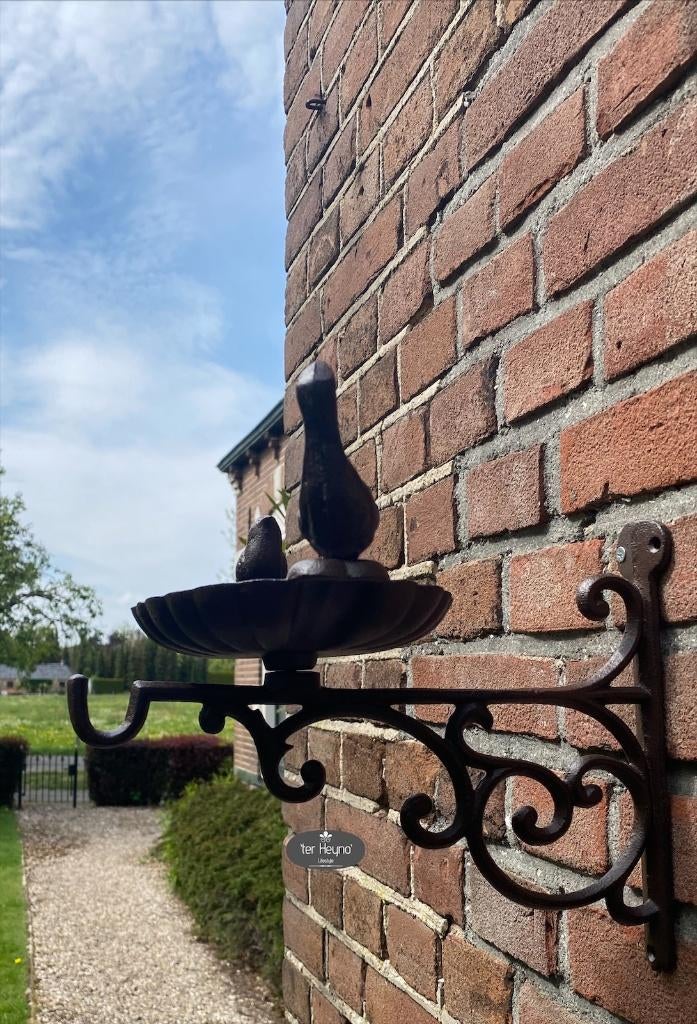 Gietijzeren wand voederschaal vogel bad voer vogel landelijk, Verzenden, Nieuw
