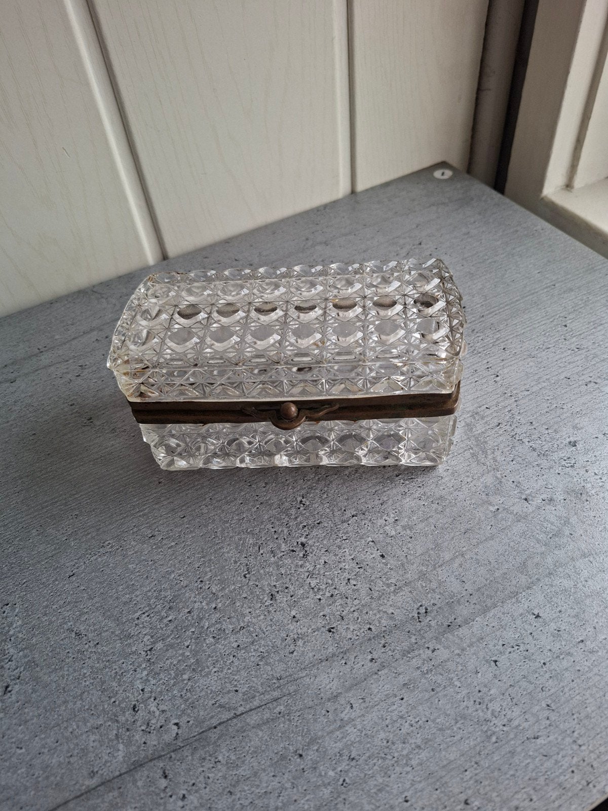 Antiek glas / kristal bakje, Ophalen of Verzenden