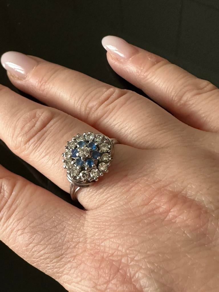Antieke ring (1908-1920) in 18 karaat goud, Sieraden, Tassen en Uiterlijk, Ringen, Ophalen of Verzenden, Zo goed als nieuw, Goud