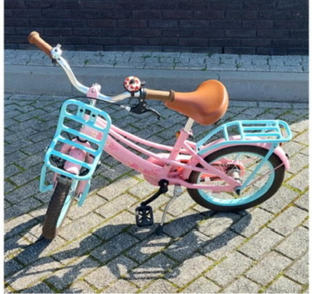 Roze kinderfiets Lola 16 inch, Fietsen en Brommers, Fietsen | Meisjes, Ophalen, Terugtraprem, 16 inch, Handrem