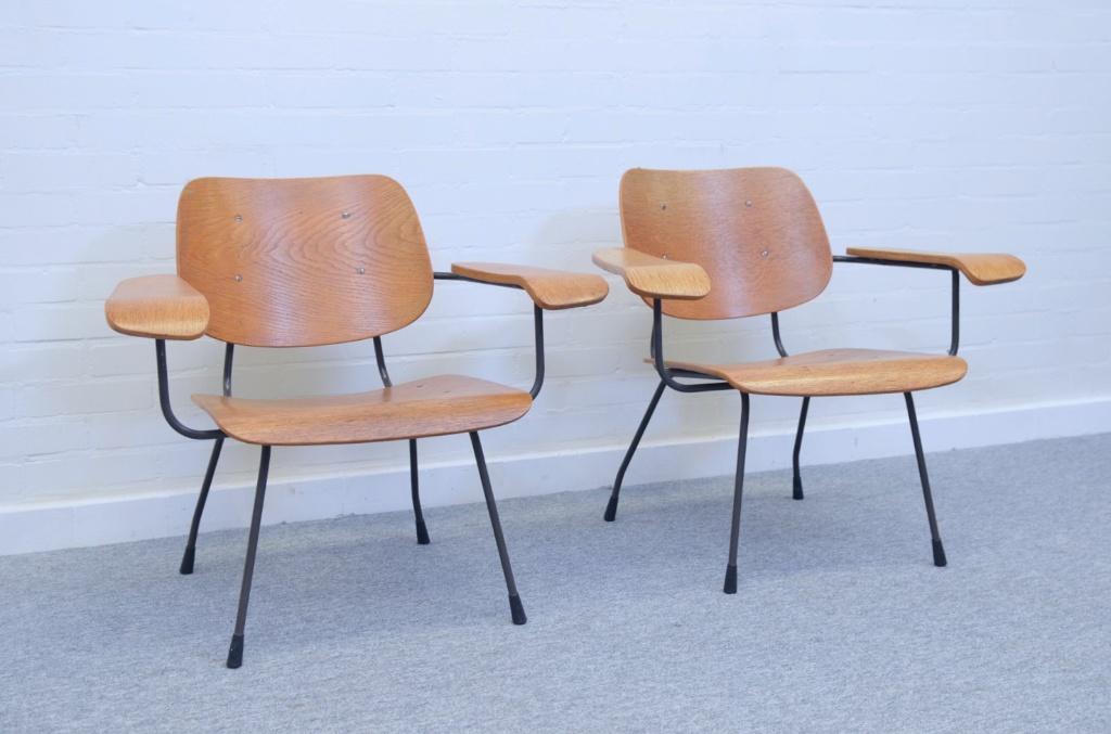 set mid century armstoelen Tjerk Reijenga Pilastro jaren 60, Ophalen, Gebruikt, -, Minder dan 75 cm