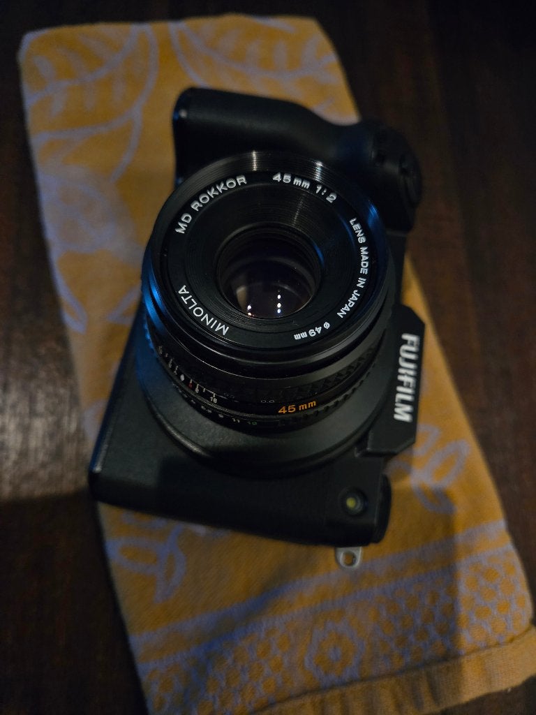 Minolta 45mm F2.0 icm Fujifilm GFX adapter, Ophalen of Verzenden, Zo goed als nieuw, Standaardlens