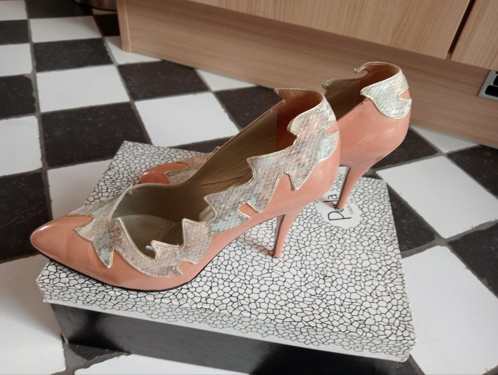 Perla hakken pumps maat 37,5 zgan 100% leer, Nieuw, Oranje, Schoenen met hoge hakken, Perla