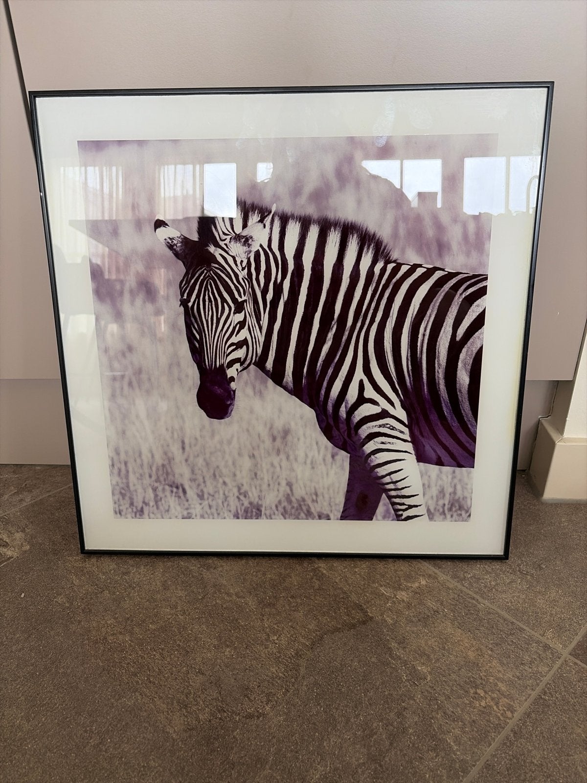 Ingelijste Zebra Foto - Stijlvolle Wanddecoratie, Ophalen of Verzenden, Foto, Fotografie, Ingelijst