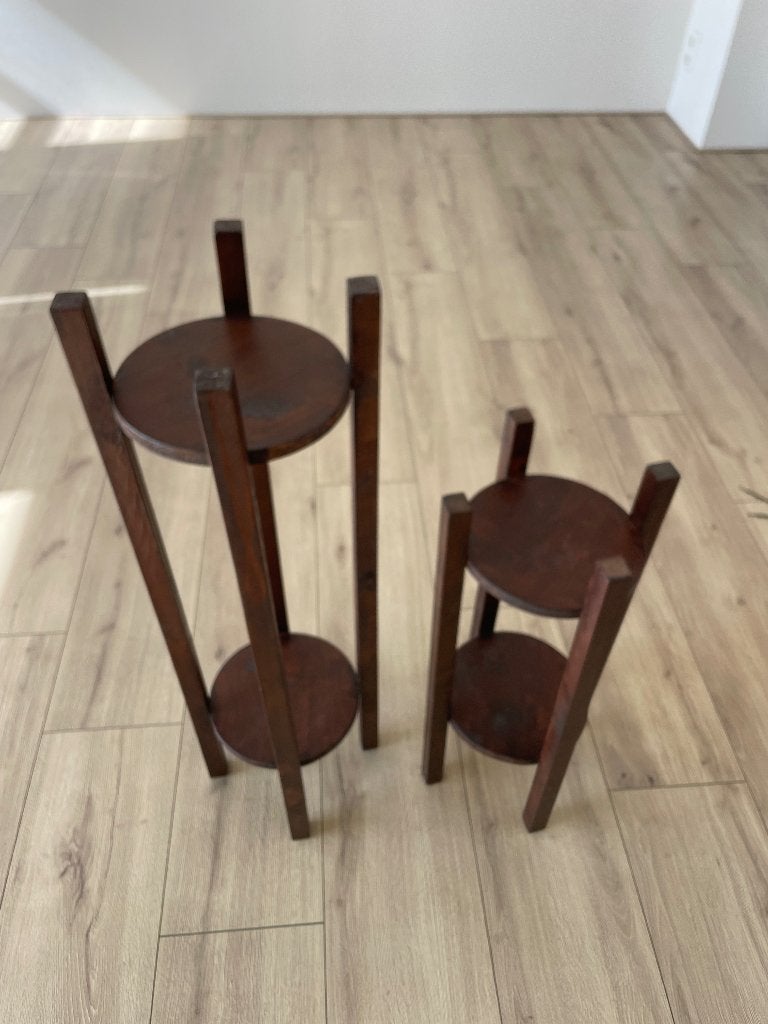 Houten planten krukjes, Ophalen, Gebruikt, Hout