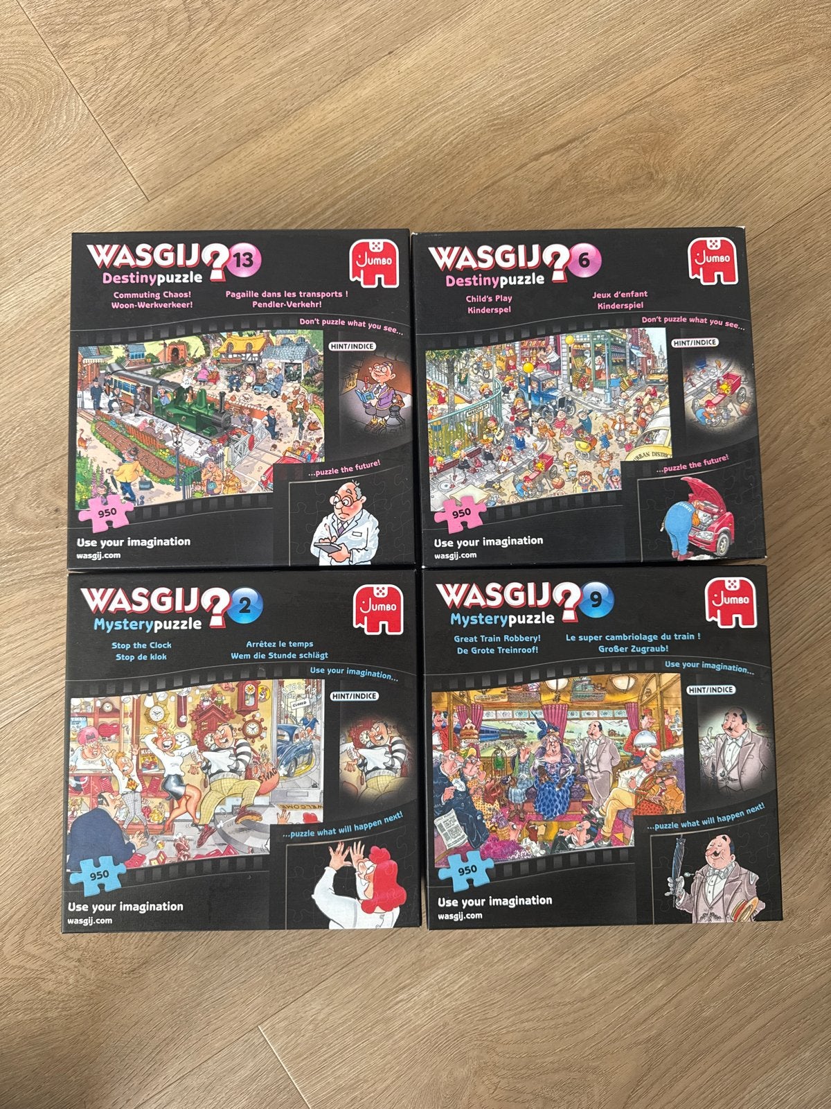 4x Wasgij Puzzels - Destiny & Mystery (950 stukjes), Ophalen of Verzenden, Zo goed als nieuw