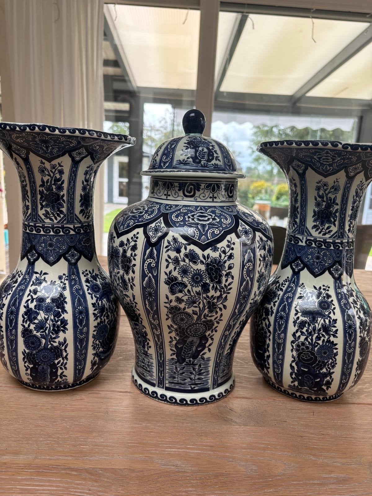 Delfts Blauw Vazen en Pot - Royal Sphinx Boch Holland, Antiek en Kunst, Antiek | Vazen, Ophalen of Verzenden