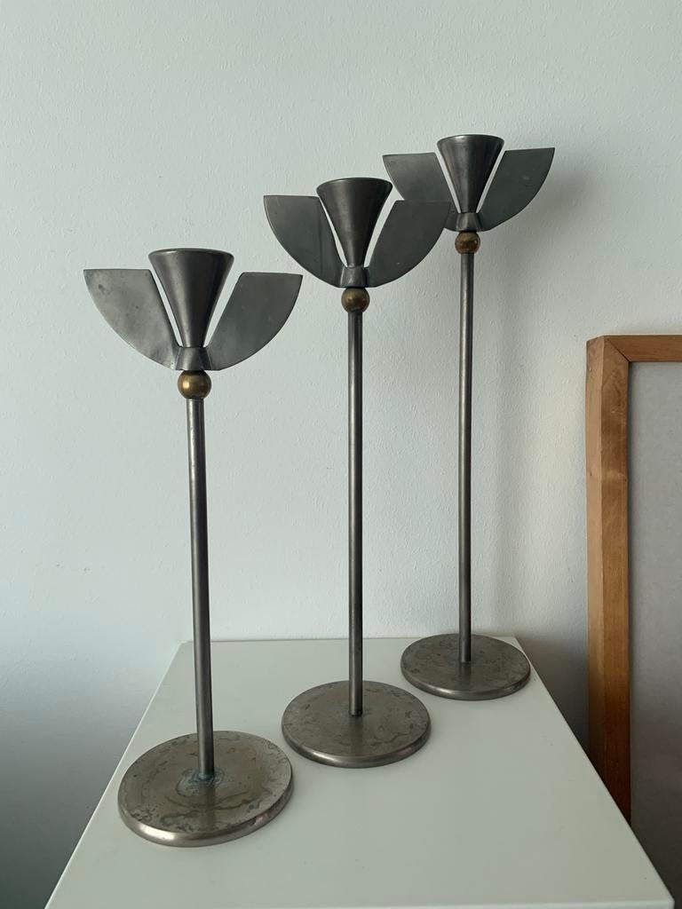 Mid century kandelaars, -, Ophalen of Verzenden, Zo goed als nieuw, Metaal