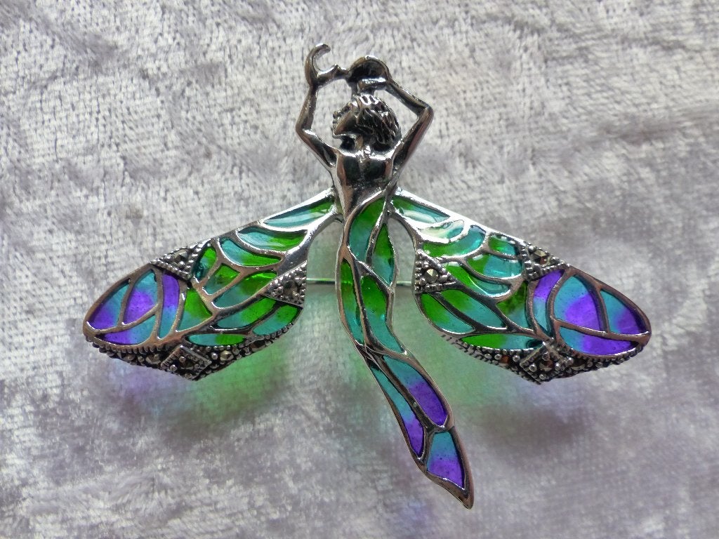 Prachtige Zilveren Tiffany Hanger / Broche - Meisje, Verzenden, Zilver, Broche