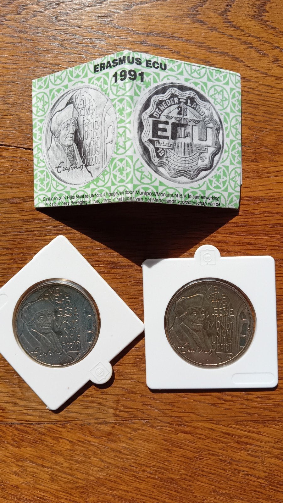 2 Erasmus Ecu munten 1991, Postzegels en Munten, Munten | Nederland, Ophalen of Verzenden, Koningin Beatrix, Overige waardes