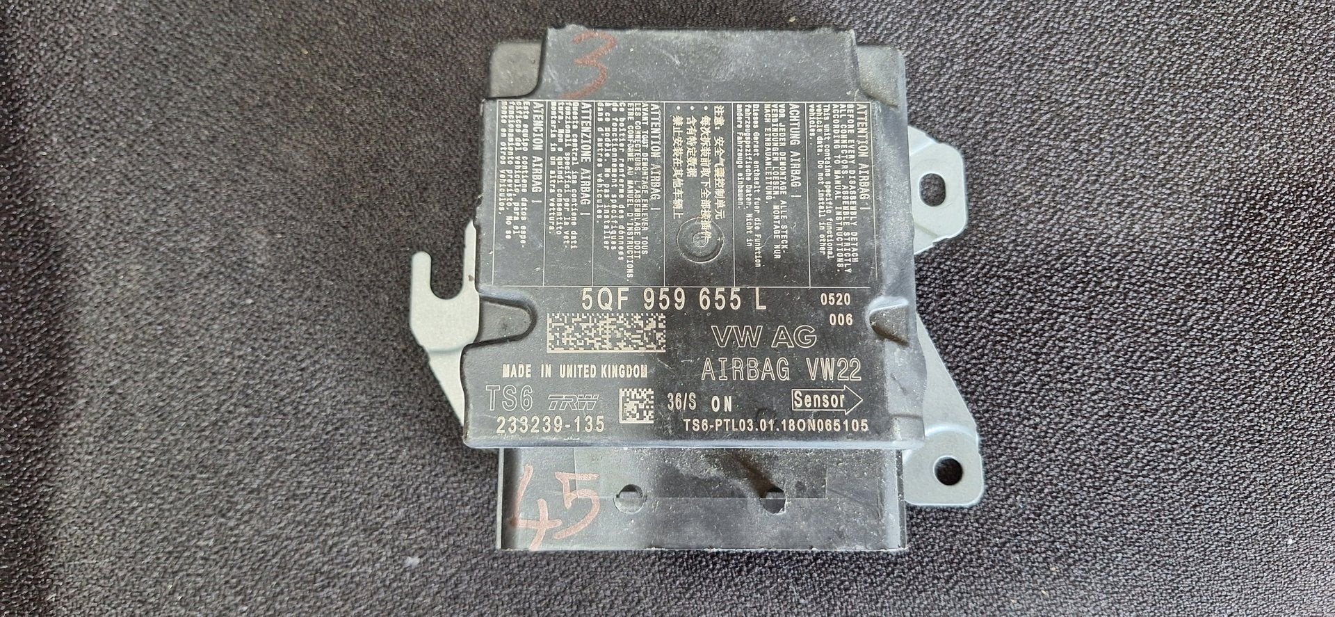 Originele Airbag Stuurmodule Computer VW Tiguan Golf 7 TRW -, Gebruikt, -, Volkswagen, -