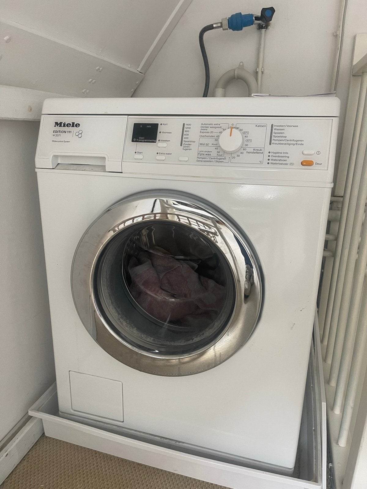 Miele W3371 Edition 111 Wasmachine - Zelf ophalen, Ophalen, Gebruikt, Voorlader, Kort programma