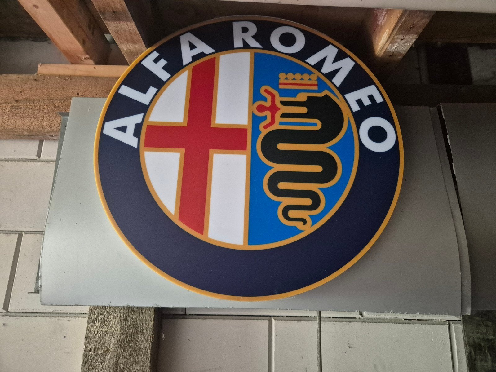 Alfa Romeo Service Reclamebord - Uniek Verzamelobject, Ophalen of Verzenden, Gebruikt