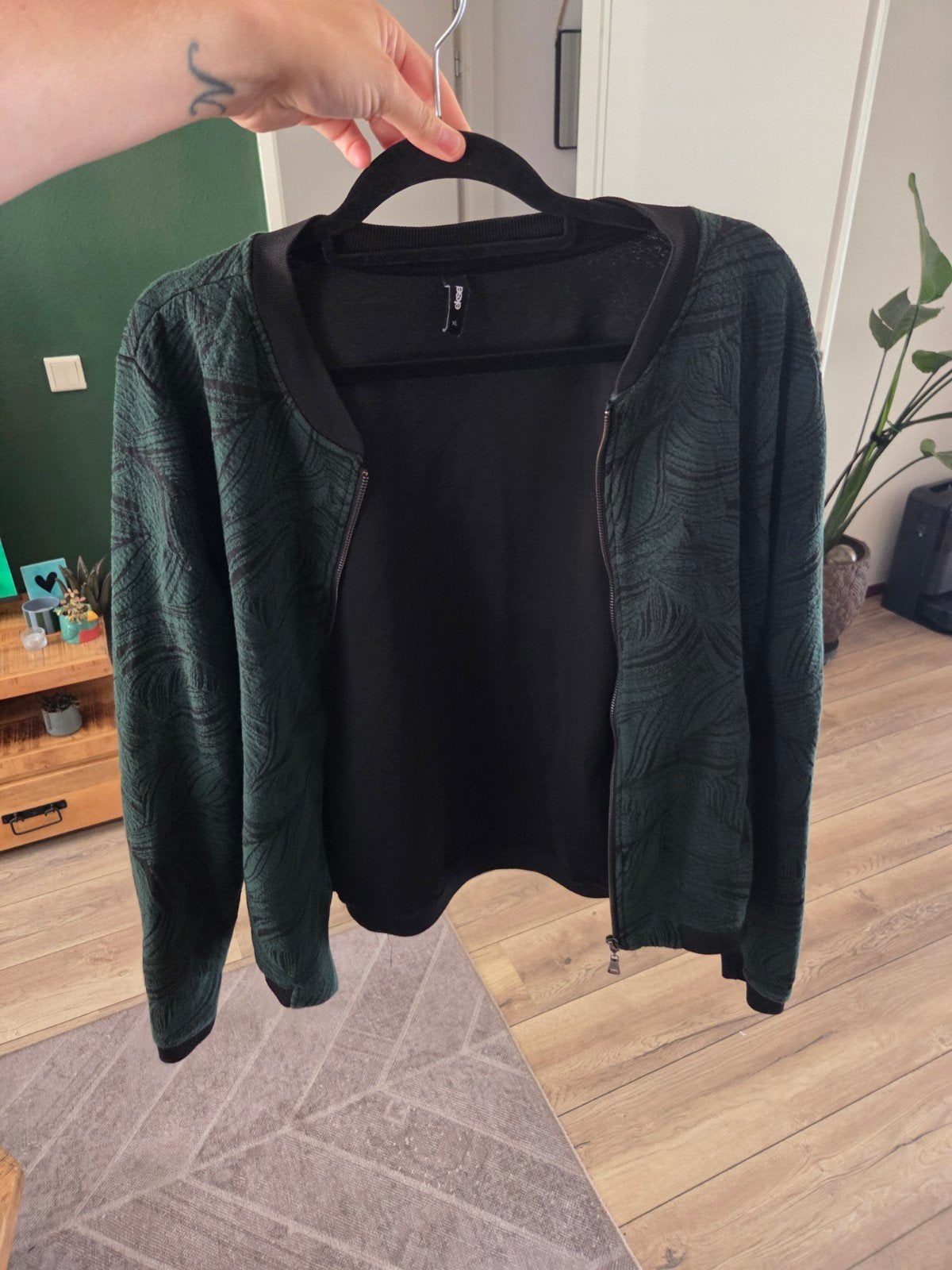 Eksept Groen met zwarte Blazer Vest Bomberjack maat XL, Kleding | Dames, Jassen | Zomer, Maat 46/48 (XL) of groter, Ophalen of Verzenden