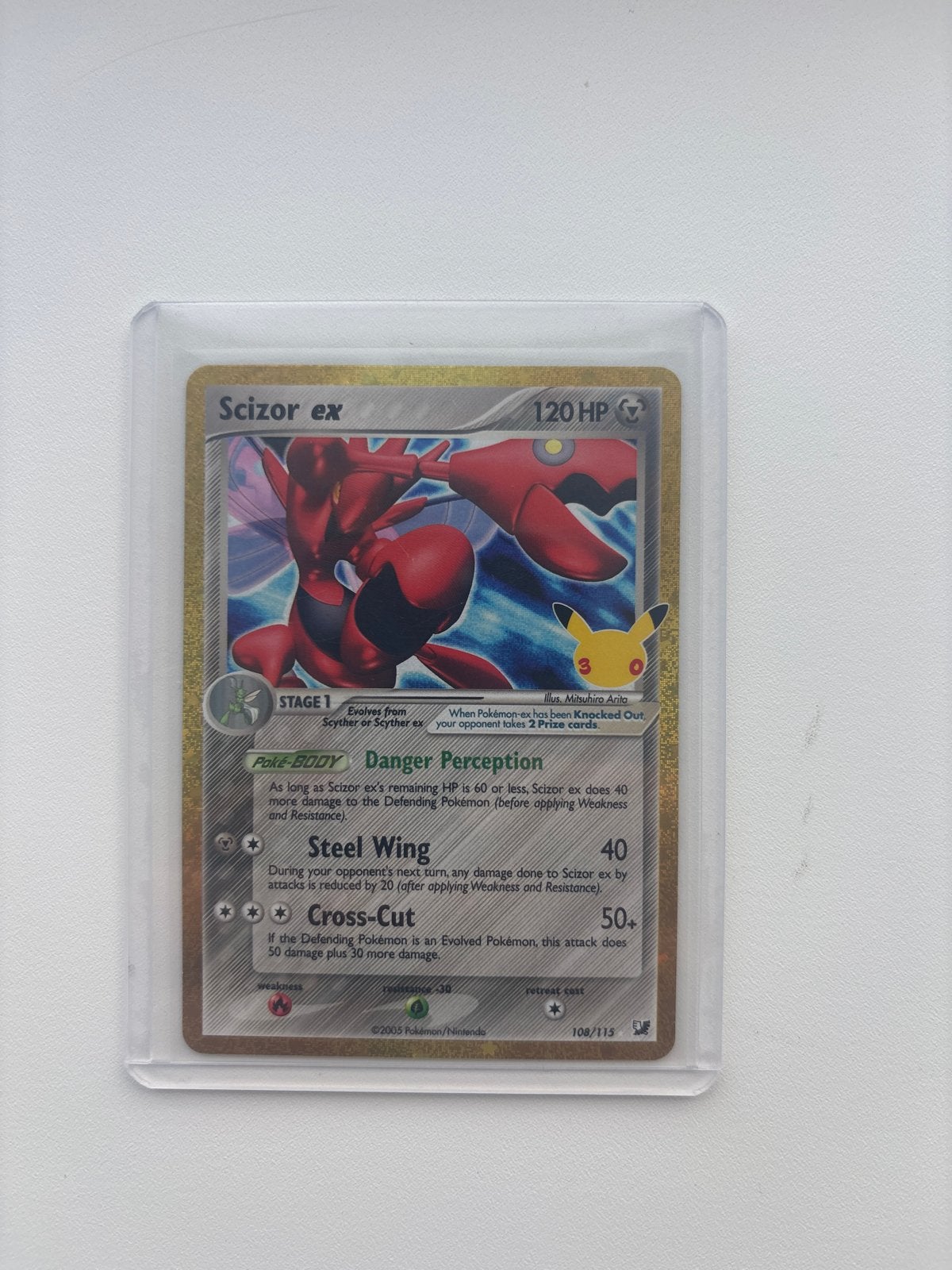 Scizor ex Celebrations Pokémon Kaart - Goede Centering, Hobby en Vrije tijd, Ophalen of Verzenden, Zo goed als nieuw, Losse kaart