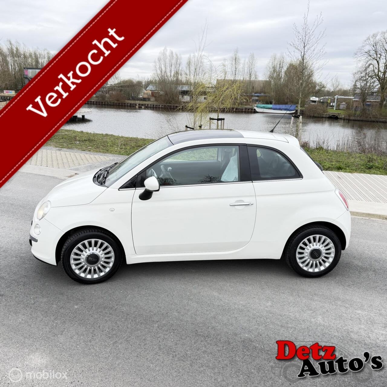 Fiat 500 1.2 Lounge airco,panorama dak,4 cilinder, Auto's, Gebruikt, 1242 cc, 4 cilinders, 840 kg