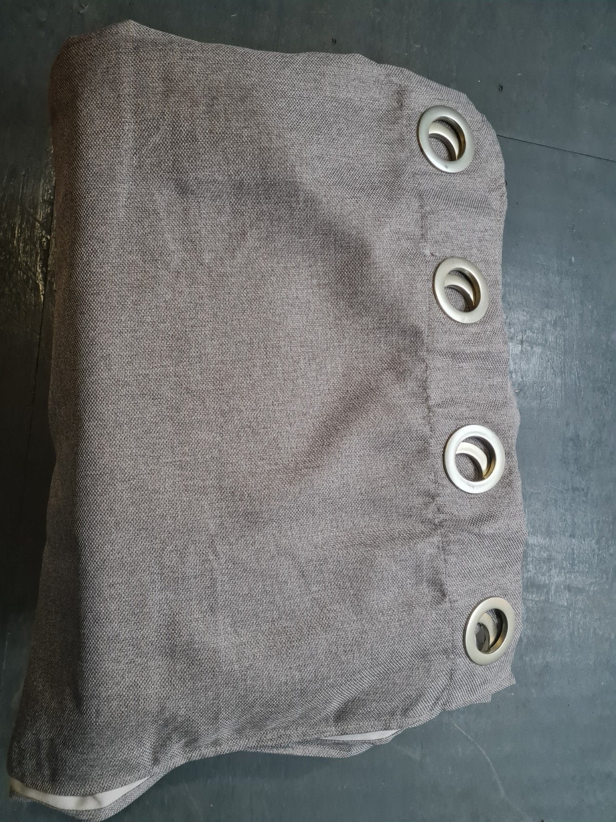 Grijze gordijnen 250x140 cm met ringen, Ophalen of Verzenden