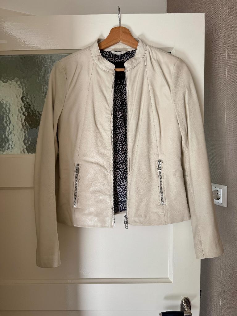 Dames leren jas ecru Goosecraft S, Kleding | Dames, Jassen | Zomer, Ophalen, Nieuw, Maat 36 (S), Beige