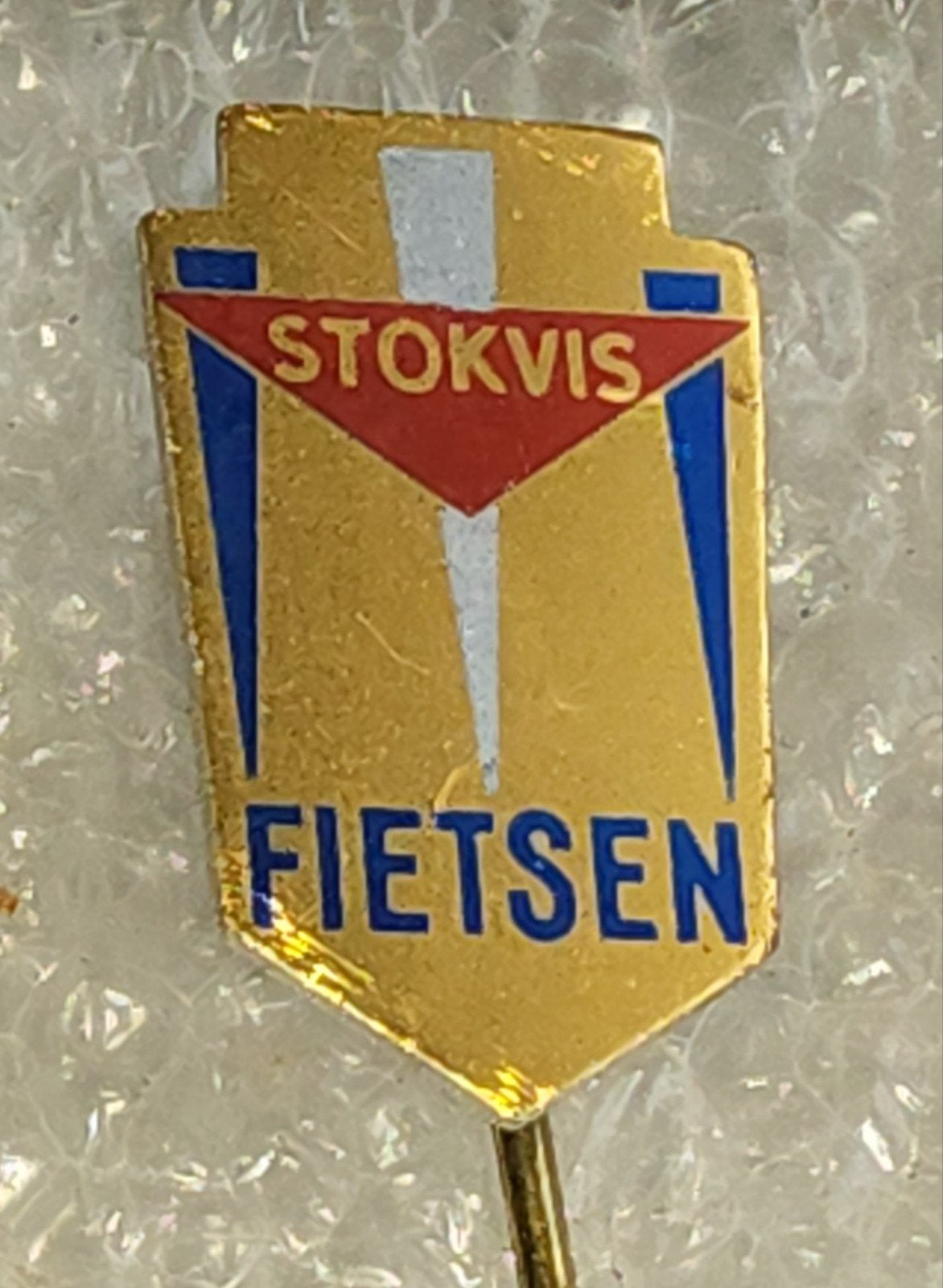 Vintage Stokvis Fietsen Speldje, Ophalen of Verzenden, Gebruikt, Overige onderwerpen, Speldje of Pin