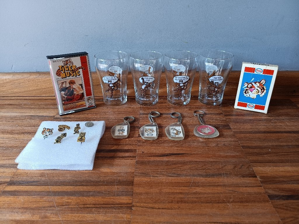 Vintage Esso verzamelspullen, Ophalen of Verzenden, Gebruikt, Gebruiksvoorwerp