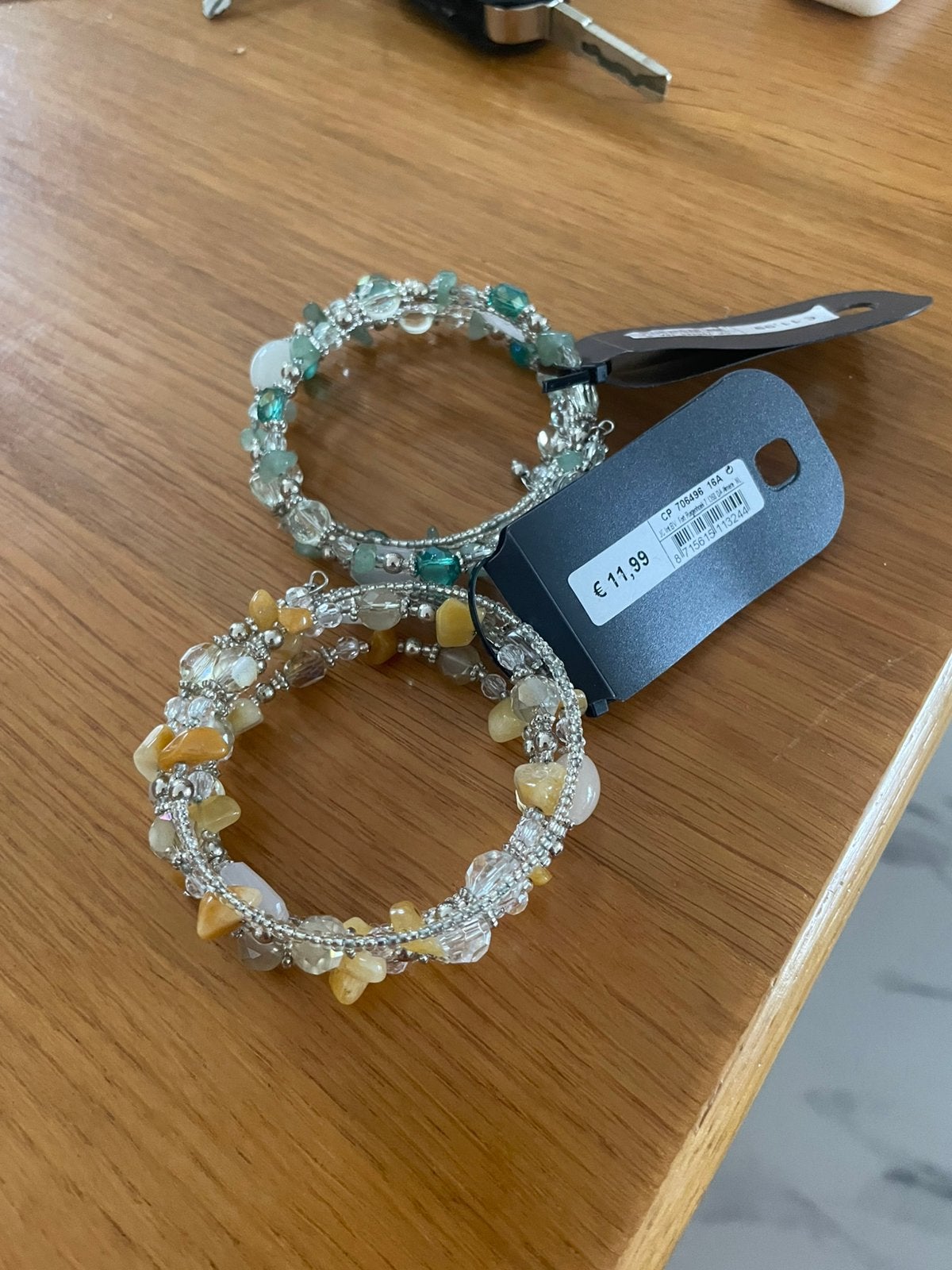 2 gloednieuwe slangen armband groen/geel., Ophalen of Verzenden, Nieuw