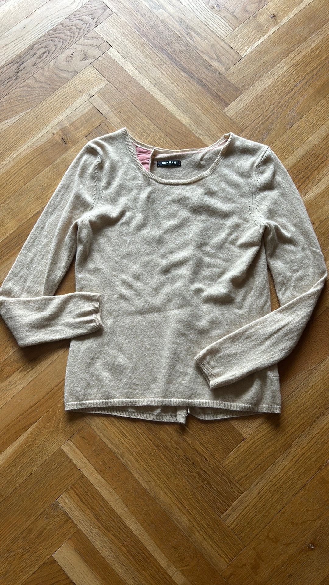 Denham mooie trui met wol cashmere nieuw L beige, Ophalen of Verzenden, Nieuw, Maat 42/44 (L), Beige