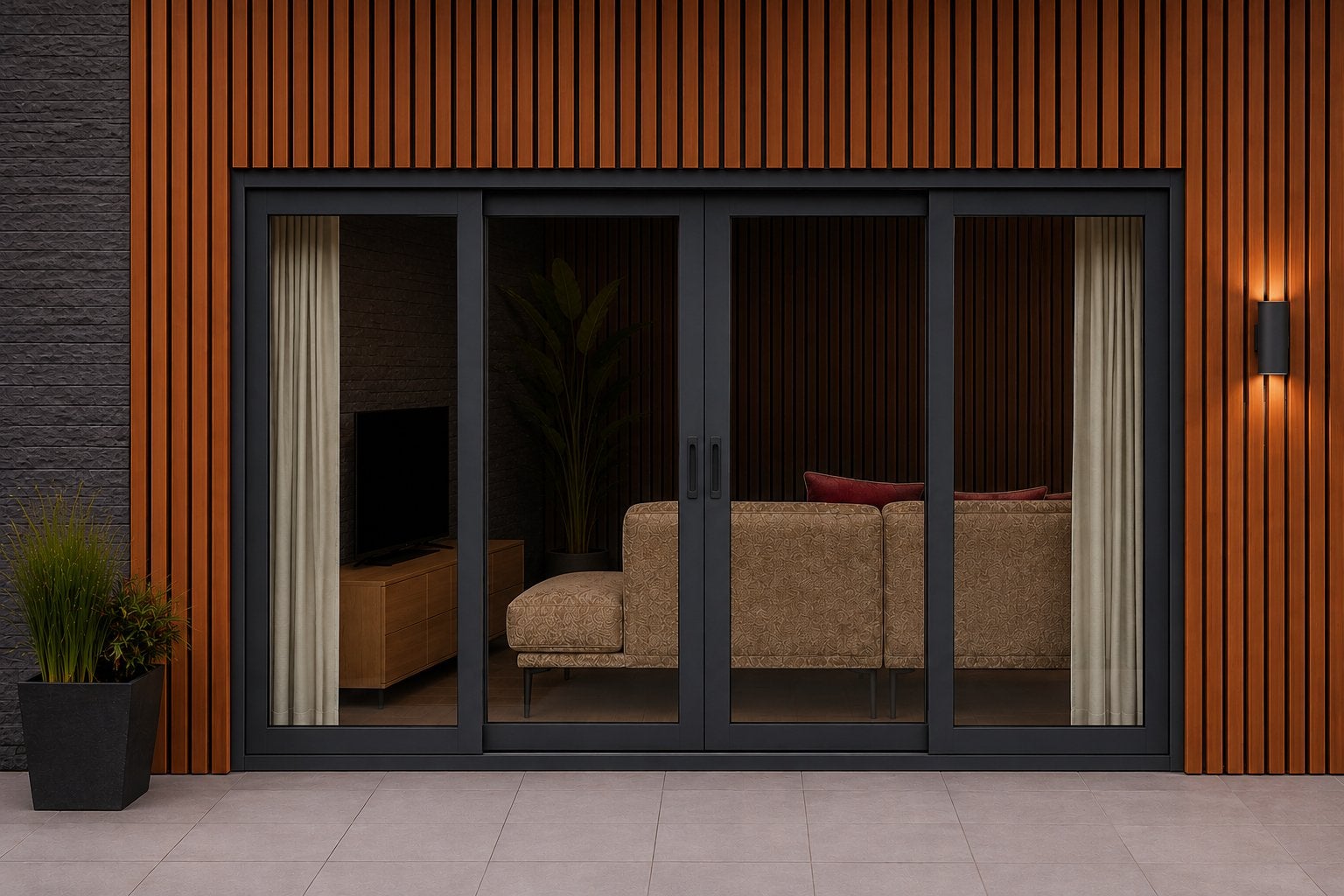 Gloednieuwe XXL vierdelige aluminium schuifpui slimline, Ophalen, Nieuw, Overige typen