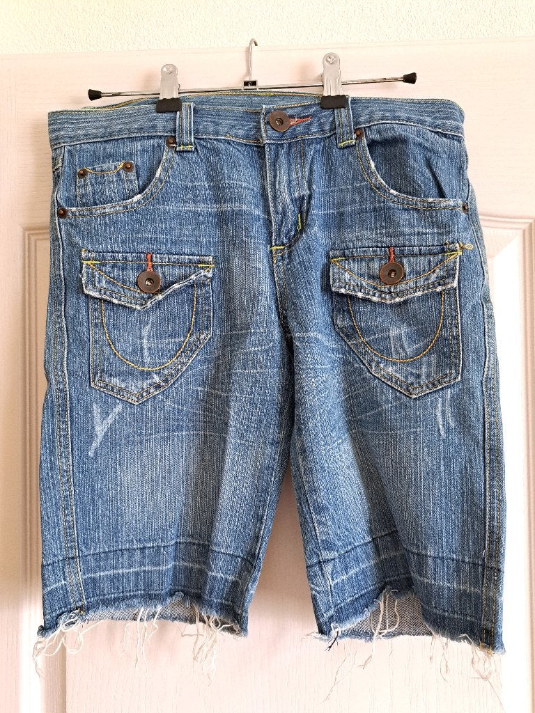 Korte blauwe spijkerbroek short meisjes maat 170/176 Z.G.A.N, Ophalen of Verzenden, Zo goed als nieuw, Meisje, Broek