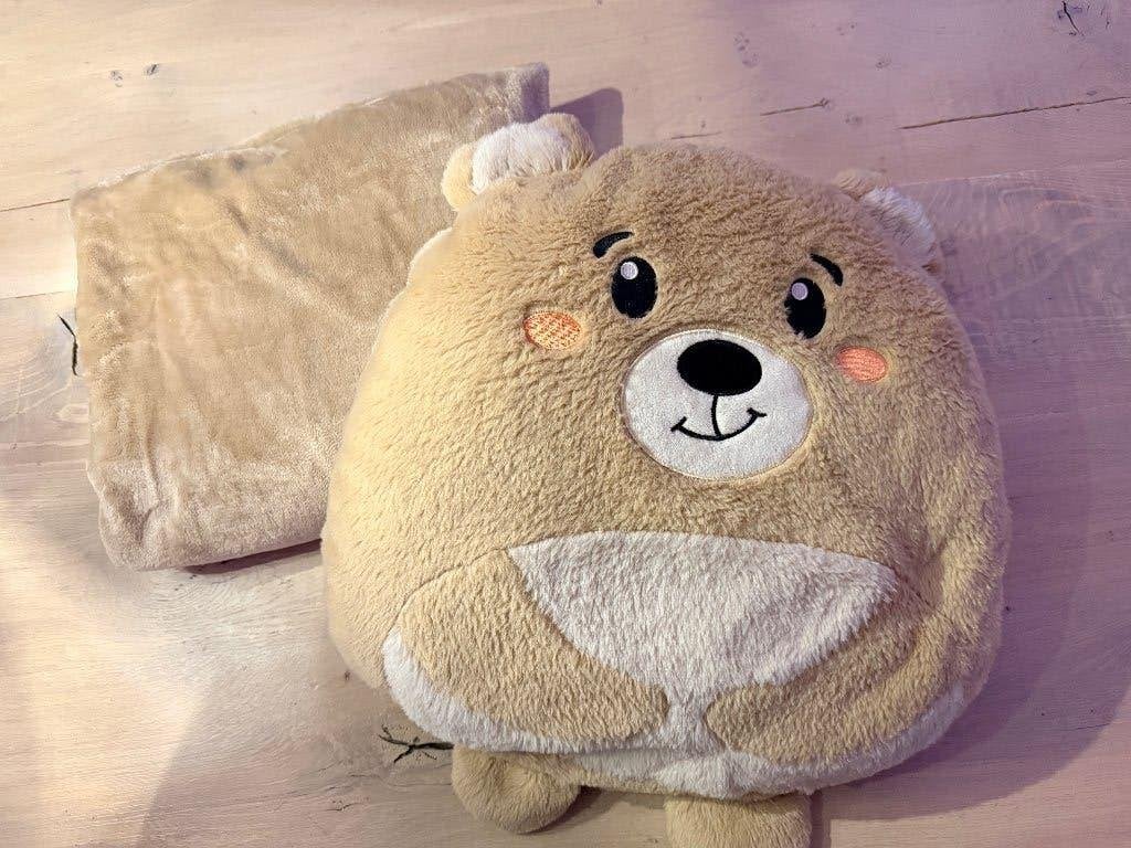 Optidee knuffelbeer met deken - Zo goed als nieuw, Kinderen en Baby's, Kinderspulletjes, Zo goed als nieuw, Ophalen of Verzenden