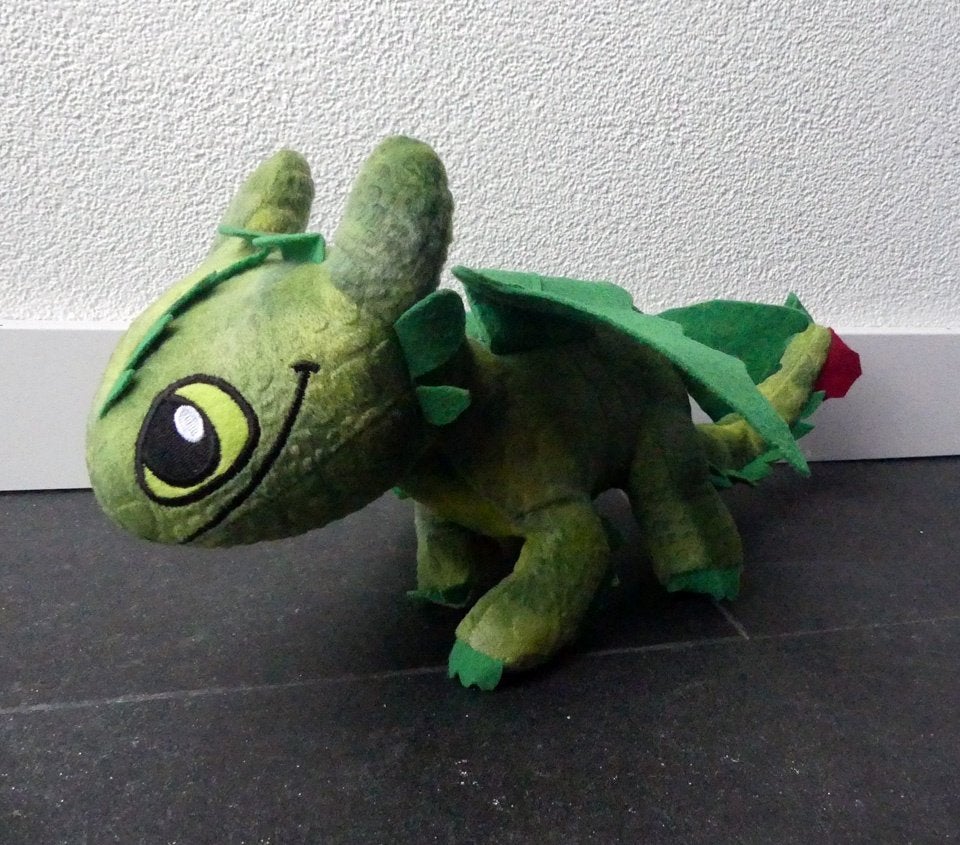 Drakenknuffel groen draak pluche knuffel, Groen, Overige typen, Ophalen of Verzenden, Zo goed als nieuw