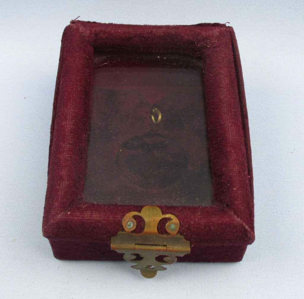 antiek zakhorloge paars velours doosje, Overige merken, Zakhorloge, Staal, 1900 tot 1930