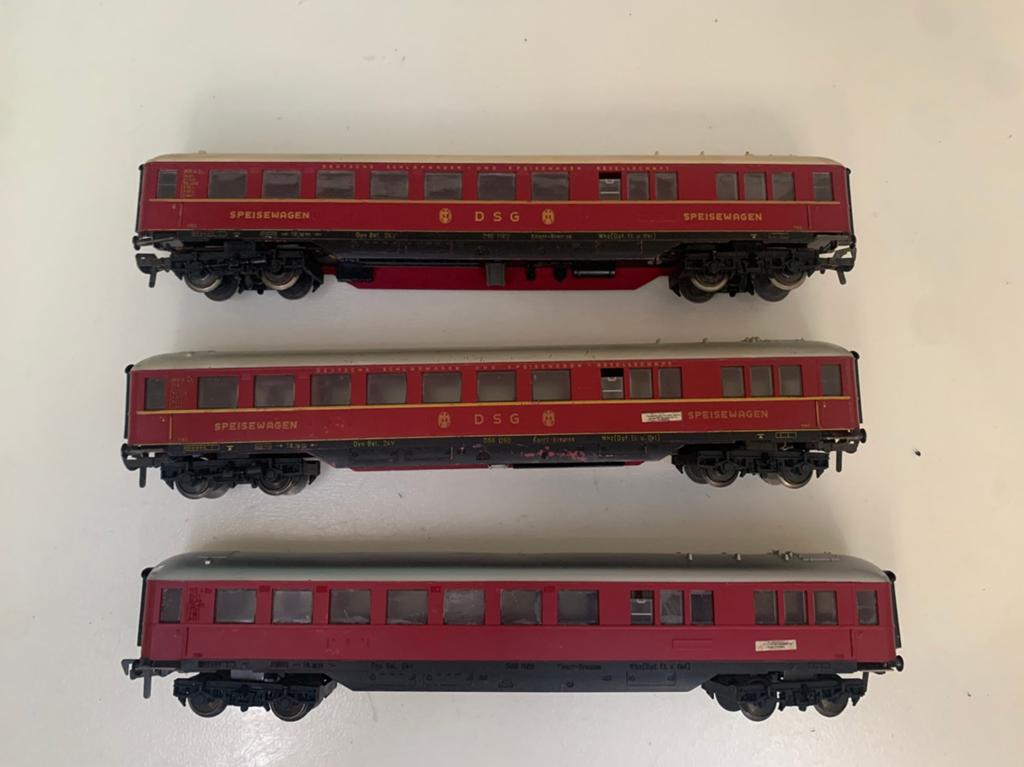 Fleischmann DSG Speisewagonnen, samen 10 euro, Gebruikt, Gelijkstroom, Fleischmann, Wagon