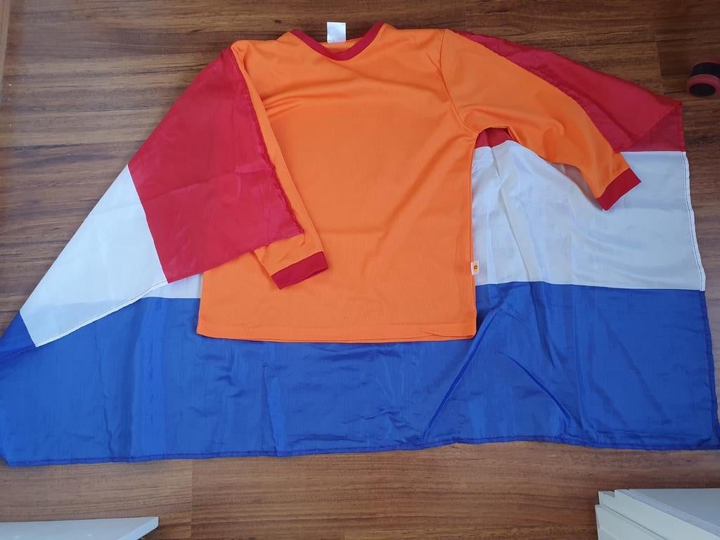 Oranje shirt met vlag voor Koningsdag, Kinderen en Baby's, Ophalen of Verzenden