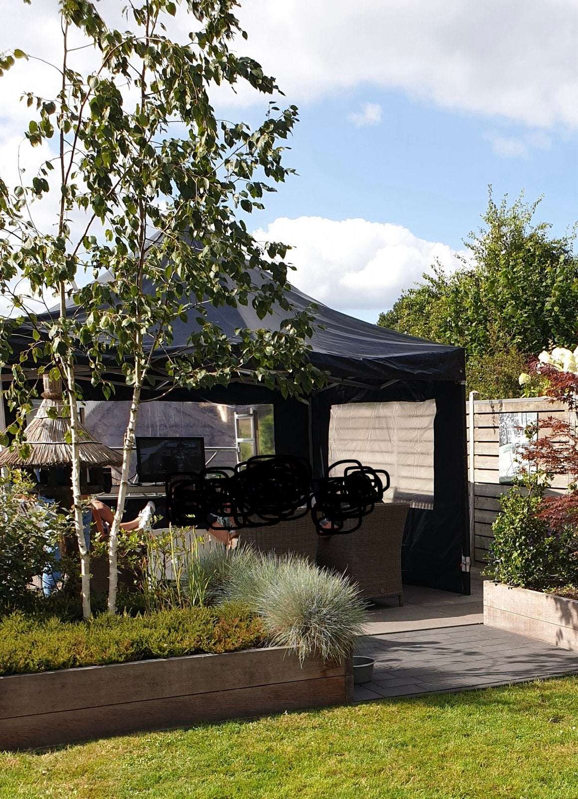 Opvouwbare partytent 4x4 | Easy up | PVC | zwart, Ophalen, Gebruikt, Opvouwbaar, Partytent