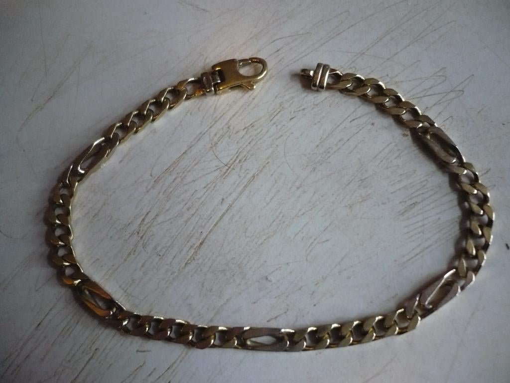 Puntgave 14 karaat  gouden armband 22 cm lang  en 14,1 gram, Ophalen of Verzenden, Goud
