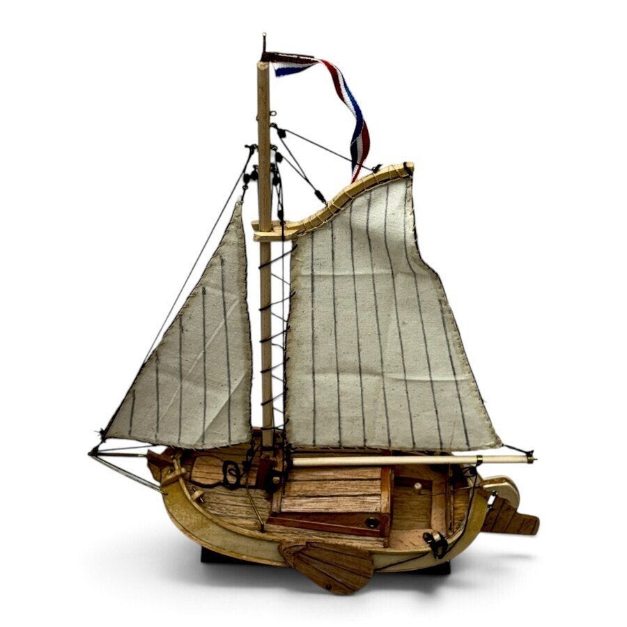 Handgebouwd model van een Nederlandse platbodem, Ophalen of Verzenden